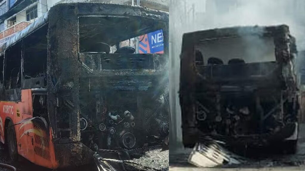 kurtc bus fire kochi