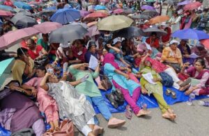 Aasha workers protest