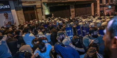 Turkey protest against LeMan magazine office