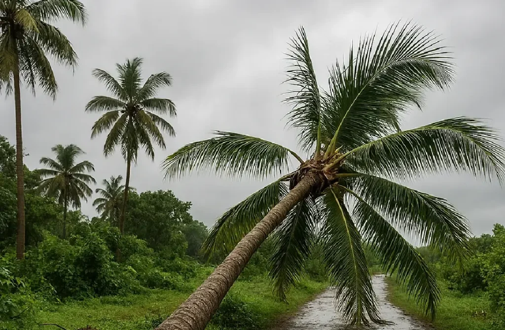 Fallen coconut tree