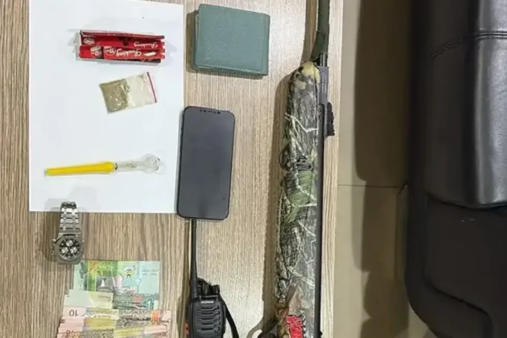 Kuwait Police seized drug and weapon from drunk and drive case