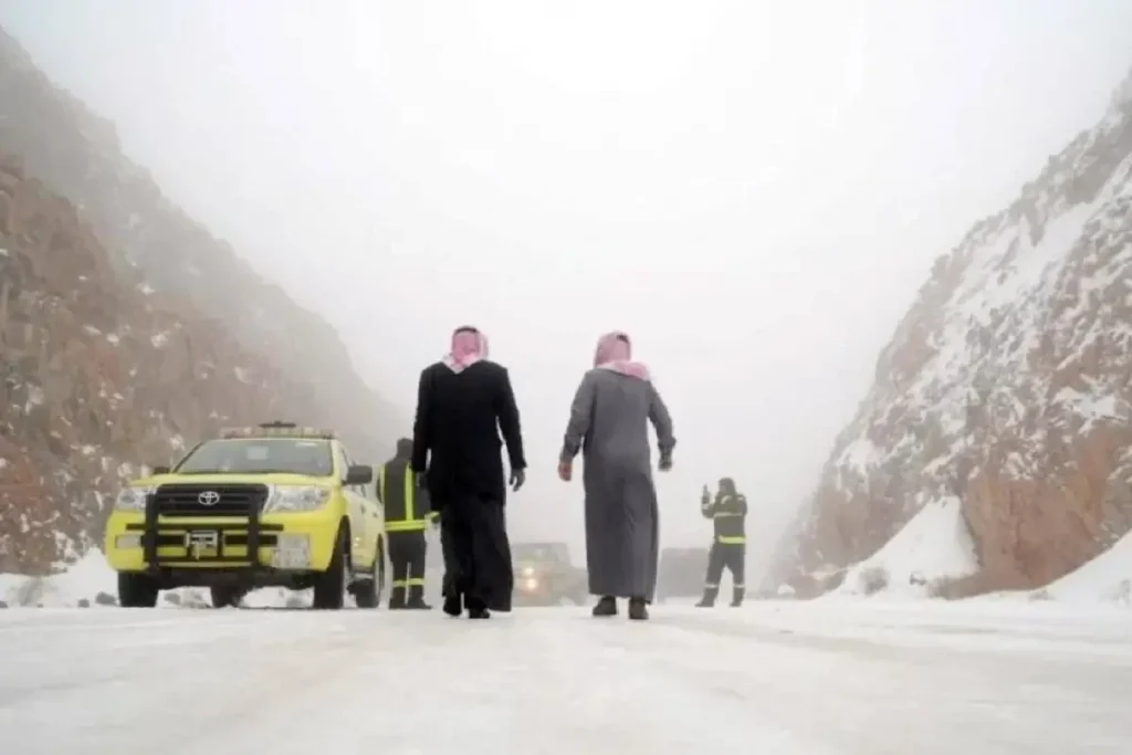 ഉത്തര സൗദി നഗരങ്ങൾ അതിശൈത്യത്തിന്റെ പിടിയിൽ saudi winter