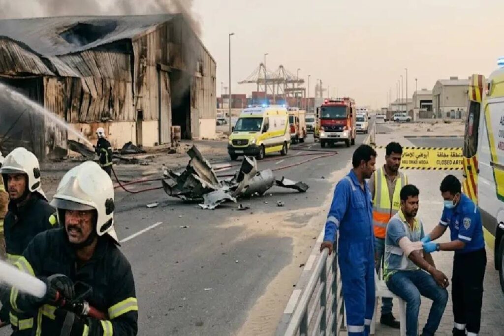 അബുദാബിയിൽ ഇറാന്റെ മിസൈലാക്രമണം; 5 പ്രവാസികൾക്ക് പരിക്ക്