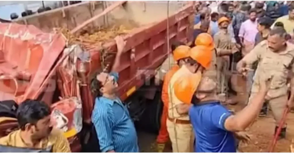 കൊട്ടാരക്കരയിൽ ബസ് കാത്തിരിപ്പ് കേന്ദ്രത്തിലേക്ക് ടിപ്പർ ലോറി പാഞ്ഞു കയറി, മൂന്നു പേർ മരിച്ചു, നിരവധി കുട്ടികൾക്ക് പരിക്ക്
