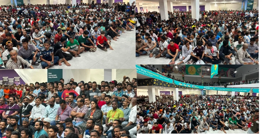 കേളി ഒരുക്കിയ സ്പെയിൻ–അർജന്റീന ഫൈനൽ ബിഗ് സ്ക്രീനിൽ കാണാൻ റിയാദ് ഷോള മാളിൽ ജനസാഗരം